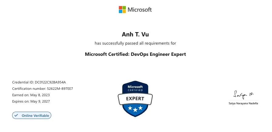 Microsoft Certified: DevOps Engineer Expert